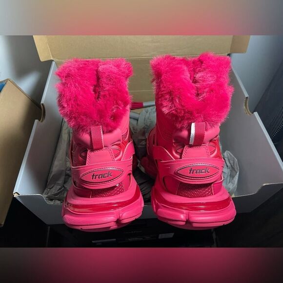 Balenciaga Track Fur Boots - 13 US - Red - 46 EU - Gorpcore - Track Hike Boots main image 6
